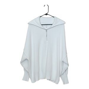 Aerie Women’s Quarter Zip Beyond Sweater Oversized White Collared Knit Size XL